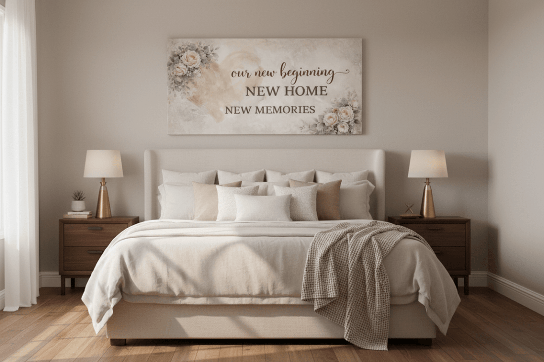 Our New Beginning New Home Wall Art - Large Floral Heart Canvas for Living Room - Sense for Decor