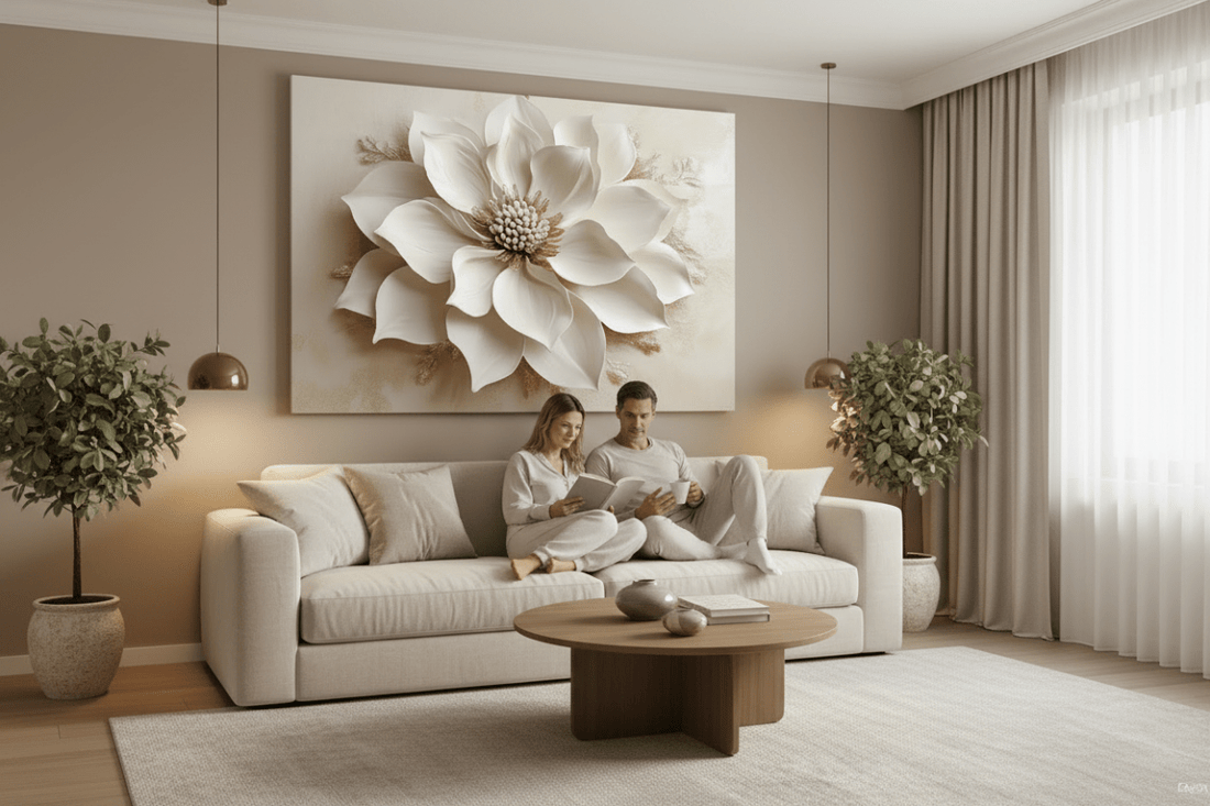 Oversized Blossom Canvas – Modern Floral Wall Art for Living Room and Home Décor - Sense for Decor