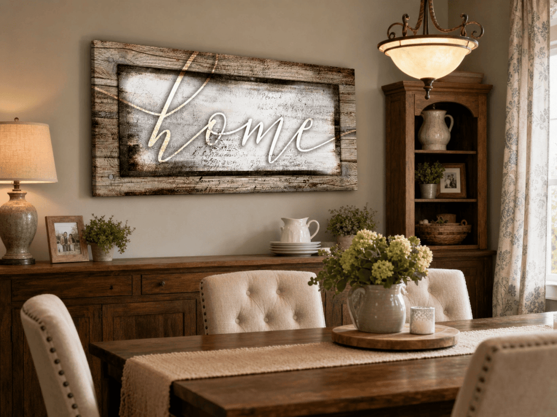 Rustic Home Canvas – Farmhouse Style Wall Decor for Living Room and Kitchen - Sense for Decor