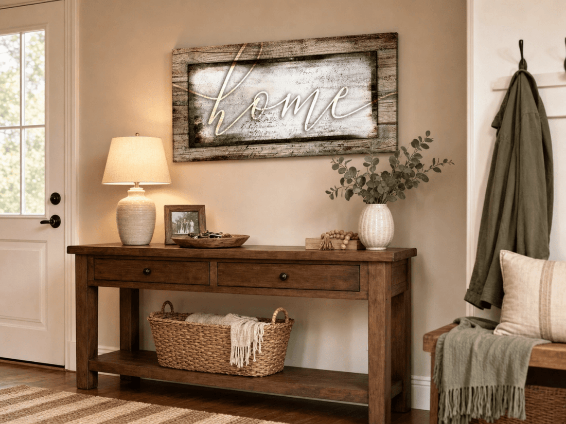 Rustic Home Canvas – Farmhouse Style Wall Decor for Living Room and Kitchen - Sense for Decor
