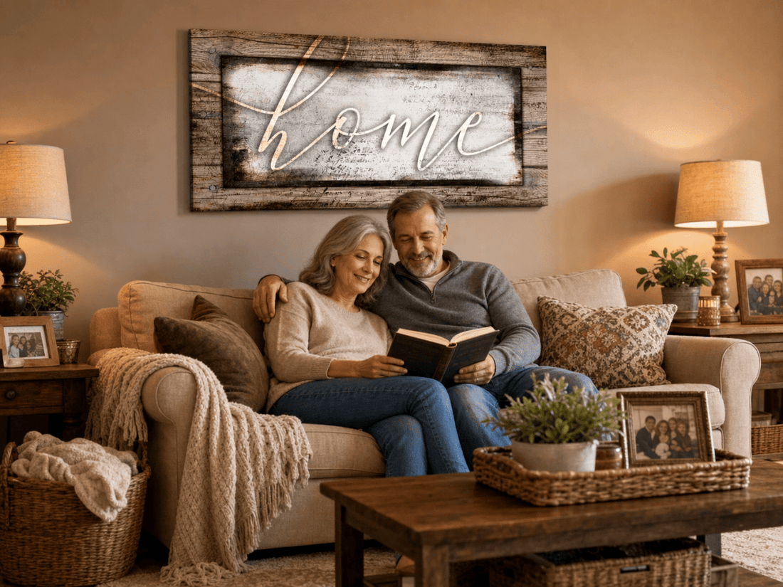 Rustic Home Canvas – Farmhouse Style Wall Decor for Living Room and Kitchen - Sense for Decor