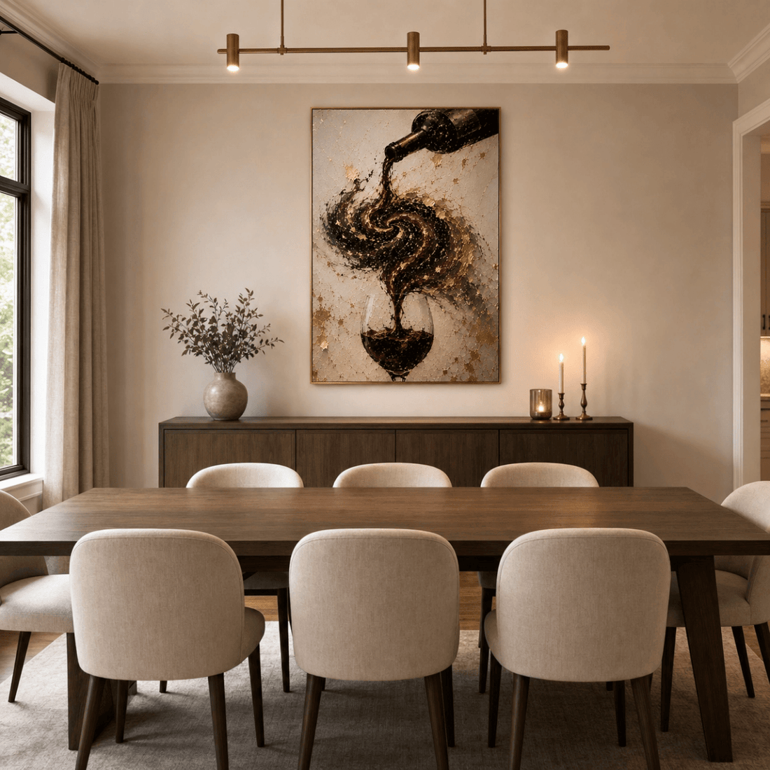 The Last Pour — Modern Wine & Gold Statement Canvas | Surreal Luxury Wall Art - Sense for Decor