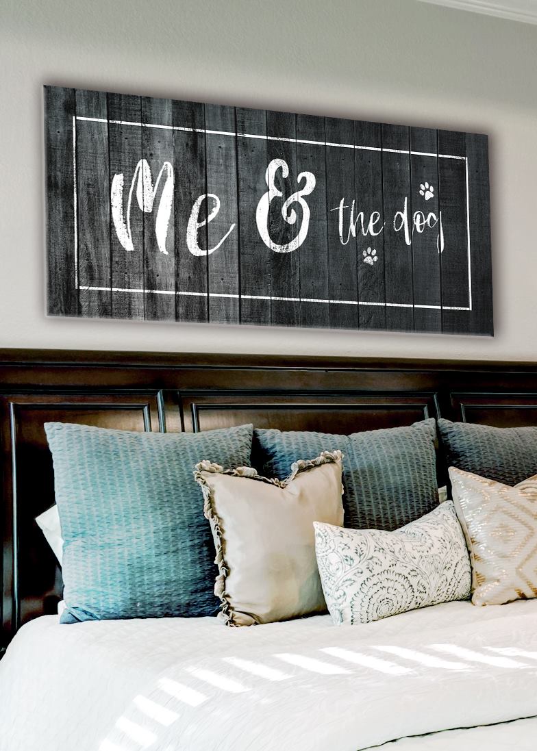 Pet Wall Art: Me & The Dog (Singular Version) (Wood Frame Ready To Hang)