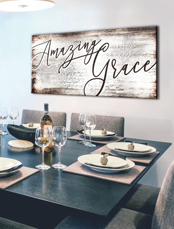 Christian Wall Art: Amazing Grace (Wood Frame Ready To Hang)