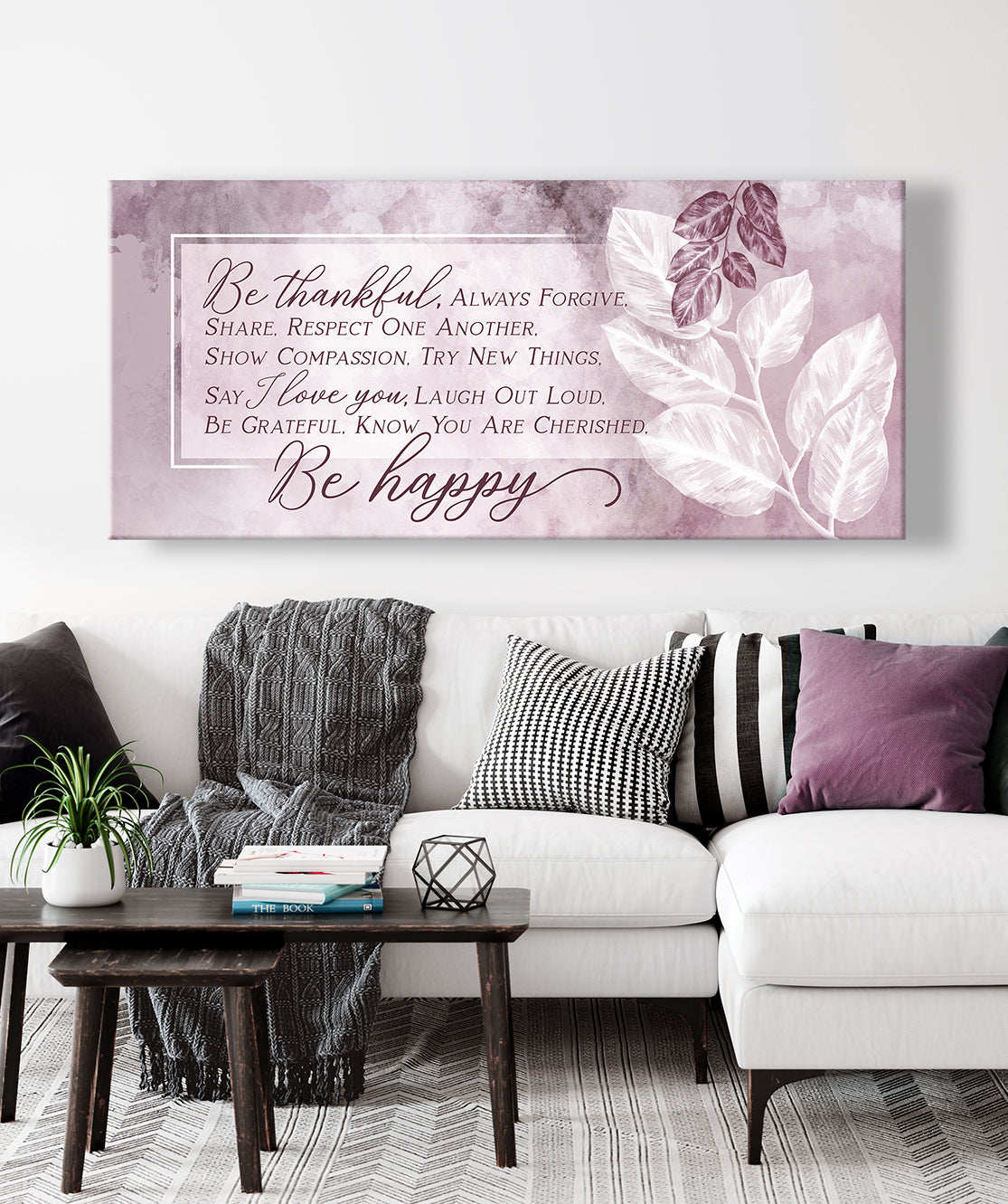Christian Wall Art: Be Thankful Always Forgive (Wood Frame Ready To Hang)