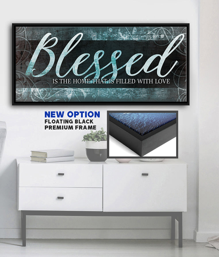 Christian Wall Art: Blessed Is The Home (Wood Frame Ready To Hang)