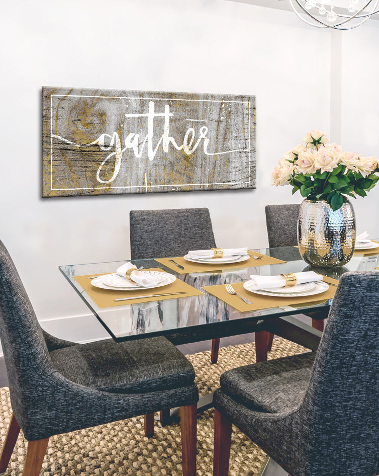 Kitchen Wall Art: Gather Wall Art (Wood Frame Ready To Hang)