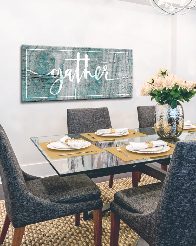 Kitchen Wall Art: Gather Wall Art (Wood Frame Ready To Hang)