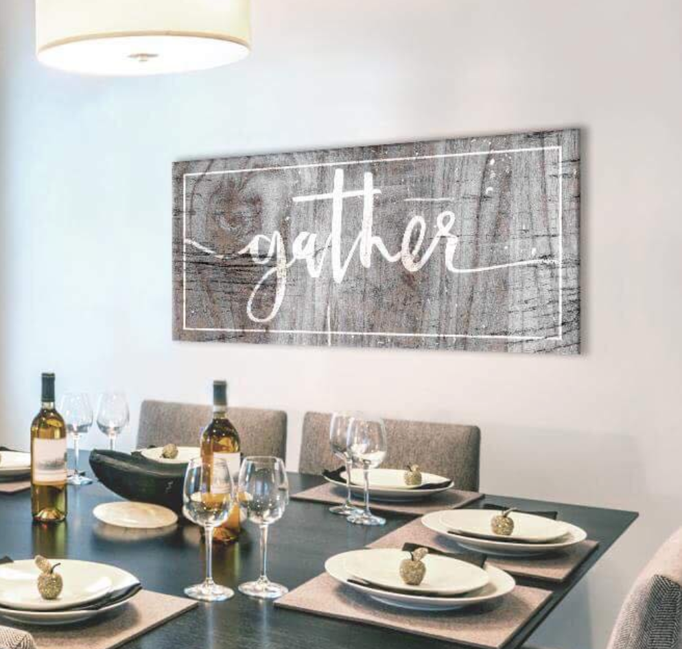 Kitchen Wall Art: Gather Wall Art (Wood Frame Ready To Hang
