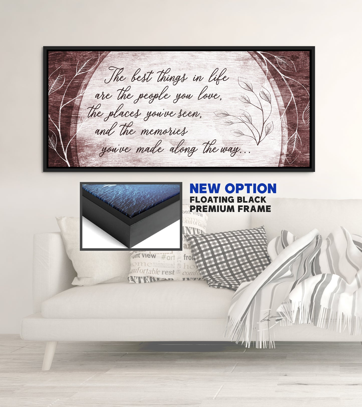 Home Wall Art: The best things in life are the people you love (Wood Frame Ready To Hang)