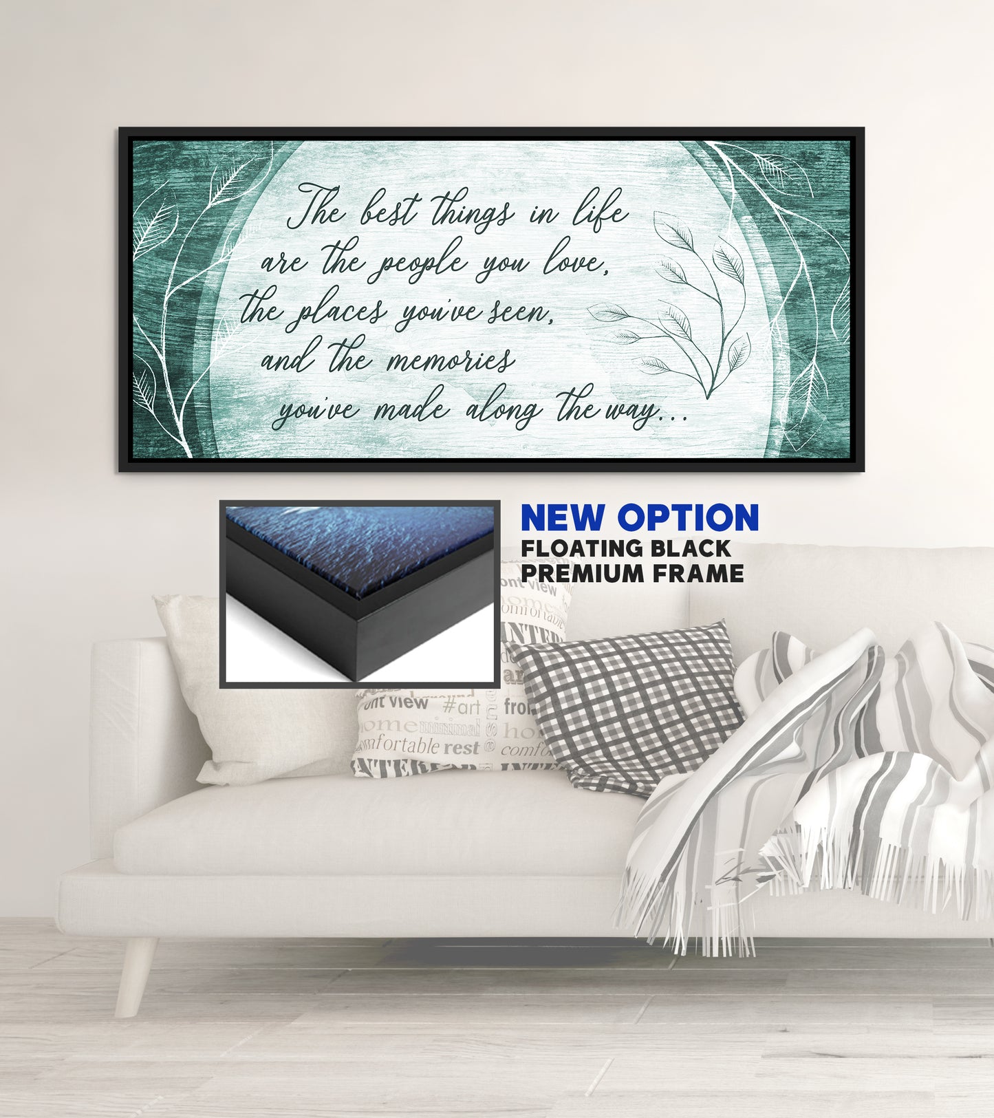 Home Wall Art: The best things in life are the people you love (Wood Frame Ready To Hang)