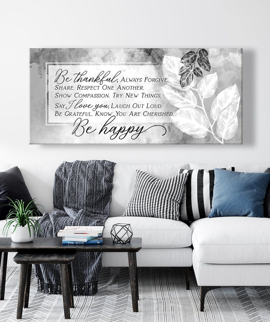 Christian Wall Art: Be Thankful Always Forgive (Wood Frame Ready To Hang) - Sense for Decor