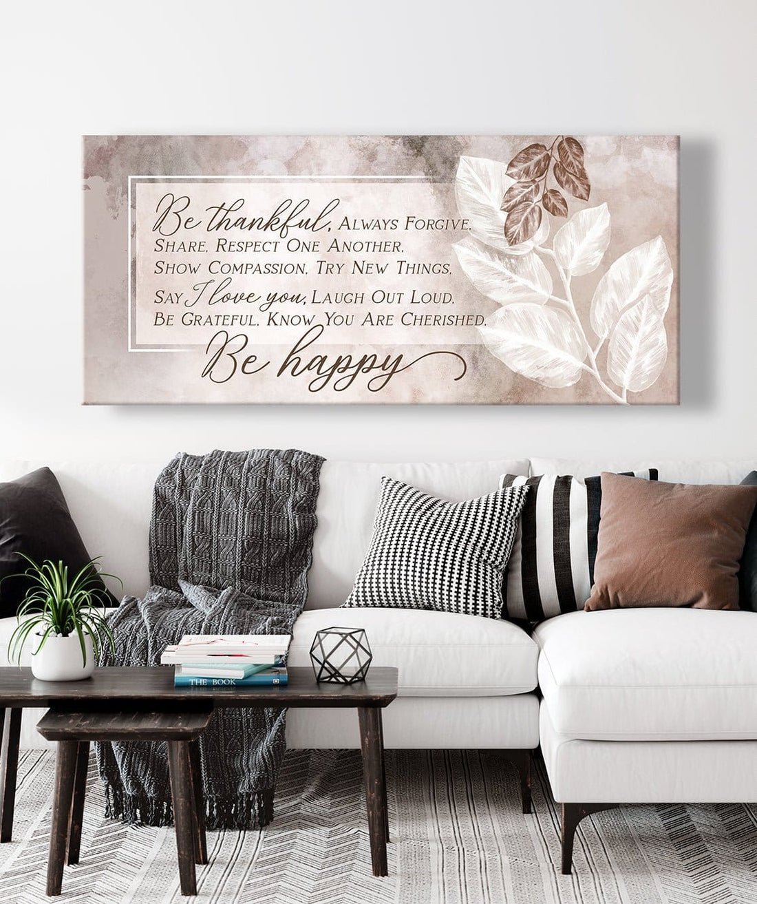 Christian Wall Art: Be Thankful Always Forgive (Wood Frame Ready To Hang) - Sense for Decor