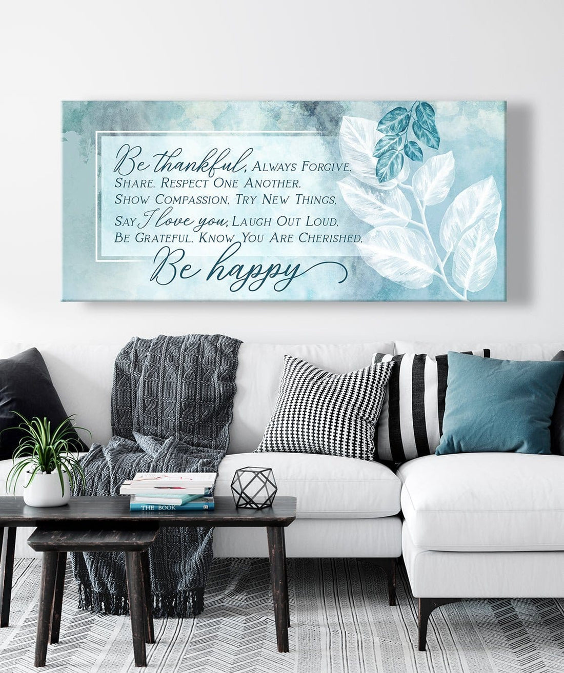 Christian Wall Art: Be Thankful Always Forgive (Wood Frame Ready To Hang) - Sense for Decor