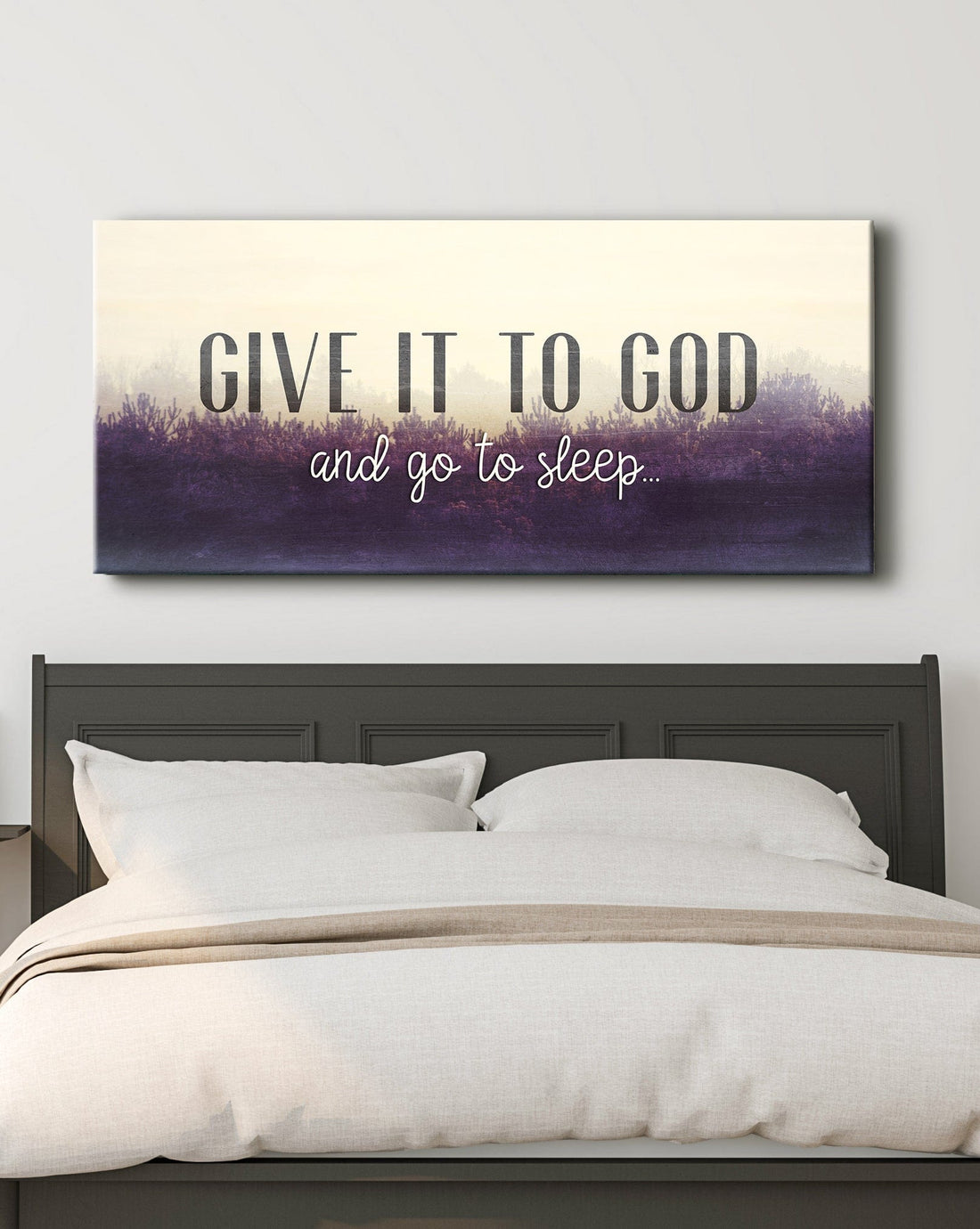 Christian Wall Art: Give It To God And Go To Sleep (Wood Frame Ready To Hang) - Sense for Decor
