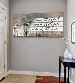 Christian Wall Art: So Very Thankful V21 (Wood Frame Ready To Hang) - Sense for Decor
