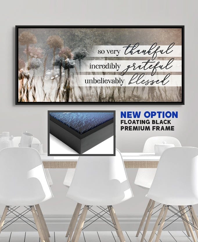 Christian Wall Art: So Very Thankful V21 (Wood Frame Ready To Hang) - Sense for Decor