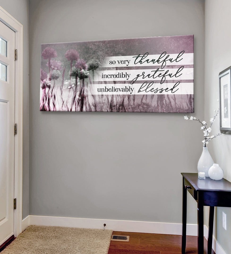 Christian Wall Art: So Very Thankful V21 (Wood Frame Ready To Hang) - Sense for Decor