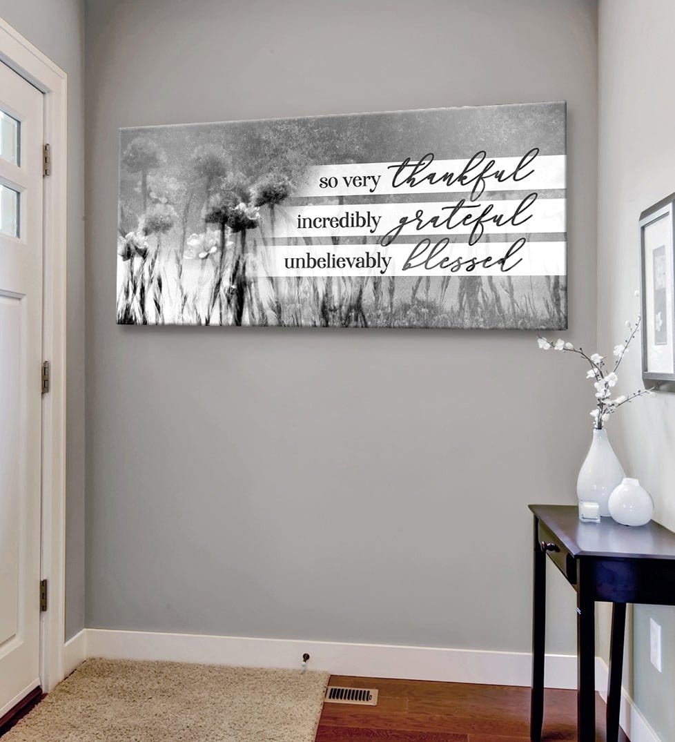 Christian Wall Art: So Very Thankful V21 (Wood Frame Ready To Hang) - Sense for Decor