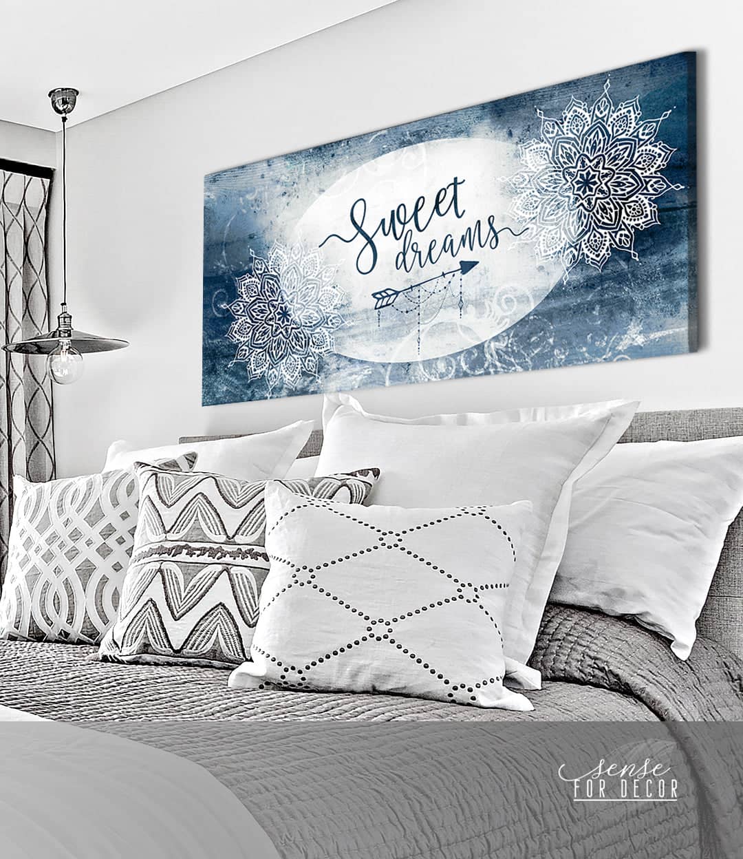 Bedroom Wall Art: Sweet Dreams V9 (Wood Frame Ready To Hang)