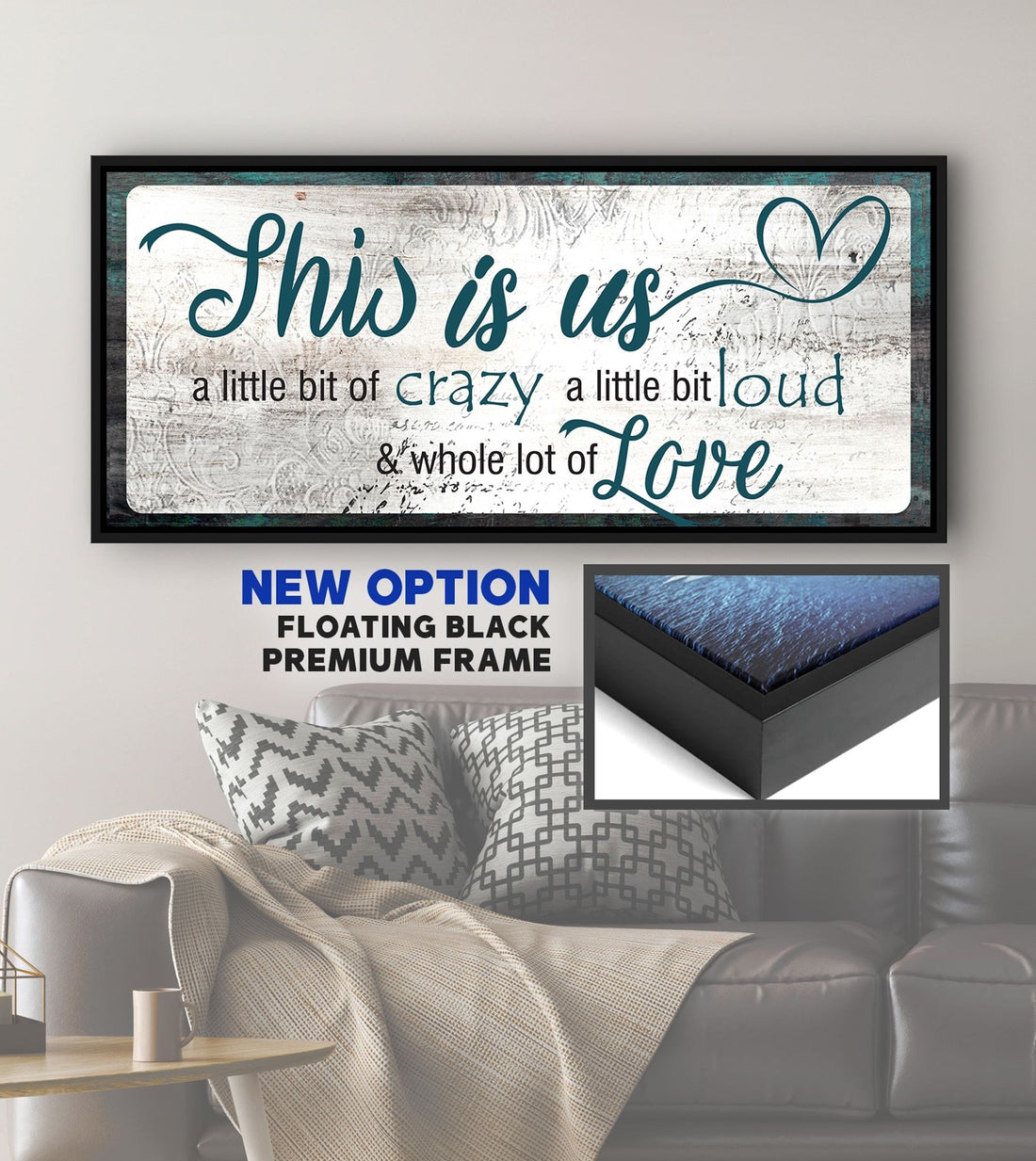 Family Wall Art: This Is Us A Little Crazy V2 (Wood Frame Ready To Hang) - Sense for Decor