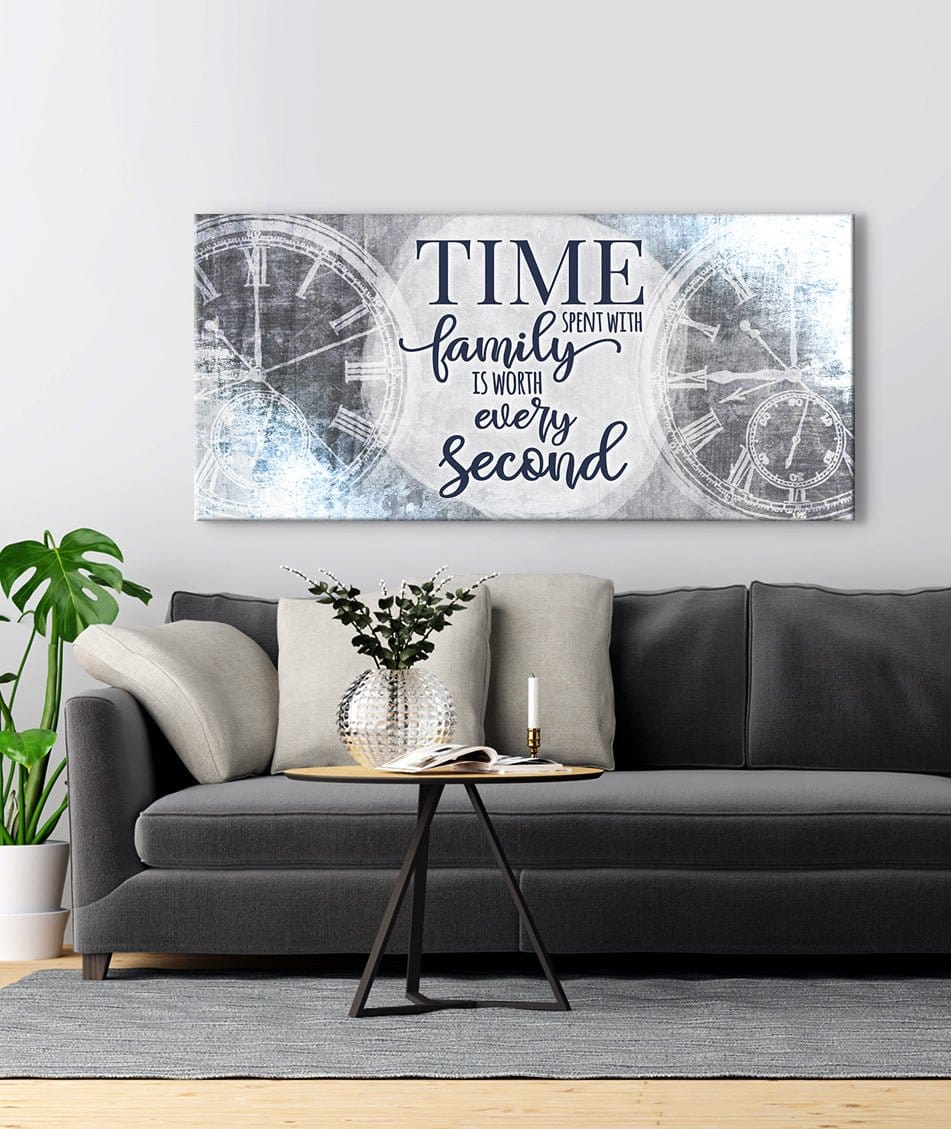 Family Wall Art: Time Spent With Family V2 (Wood Frame Ready To Hang) - Sense for Decor