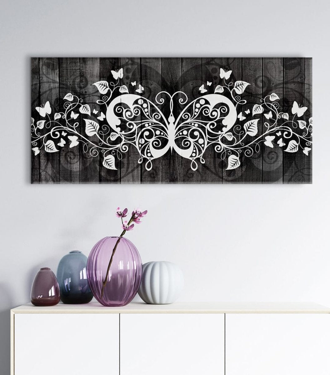 Home Wall Art: Boho Butterfly Mandala V2 (Wood Frame Ready To Hang) - Sense for Decor