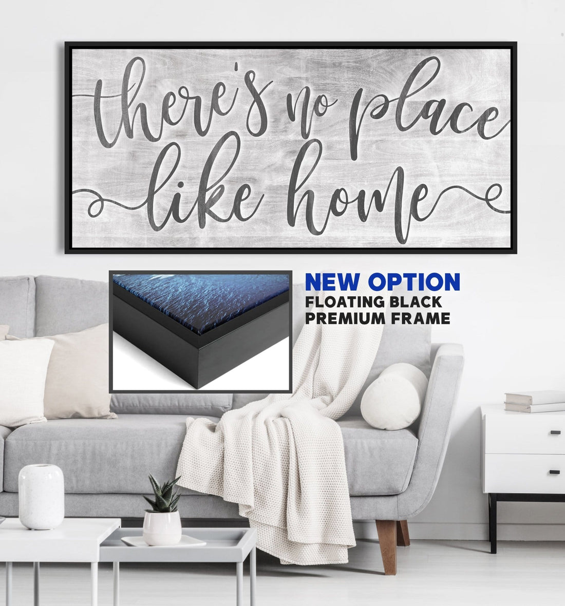 Home Wall Art: There's No Place Like Home V2 (Wood Frame Ready To Hang) - Sense for Decor