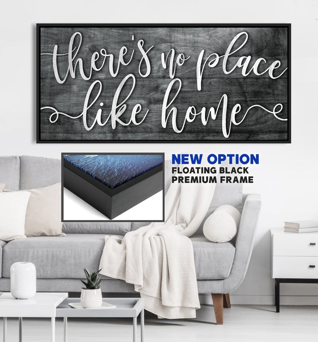 Home Wall Art: There's No Place Like Home V2 (Wood Frame Ready To Hang) - Sense for Decor