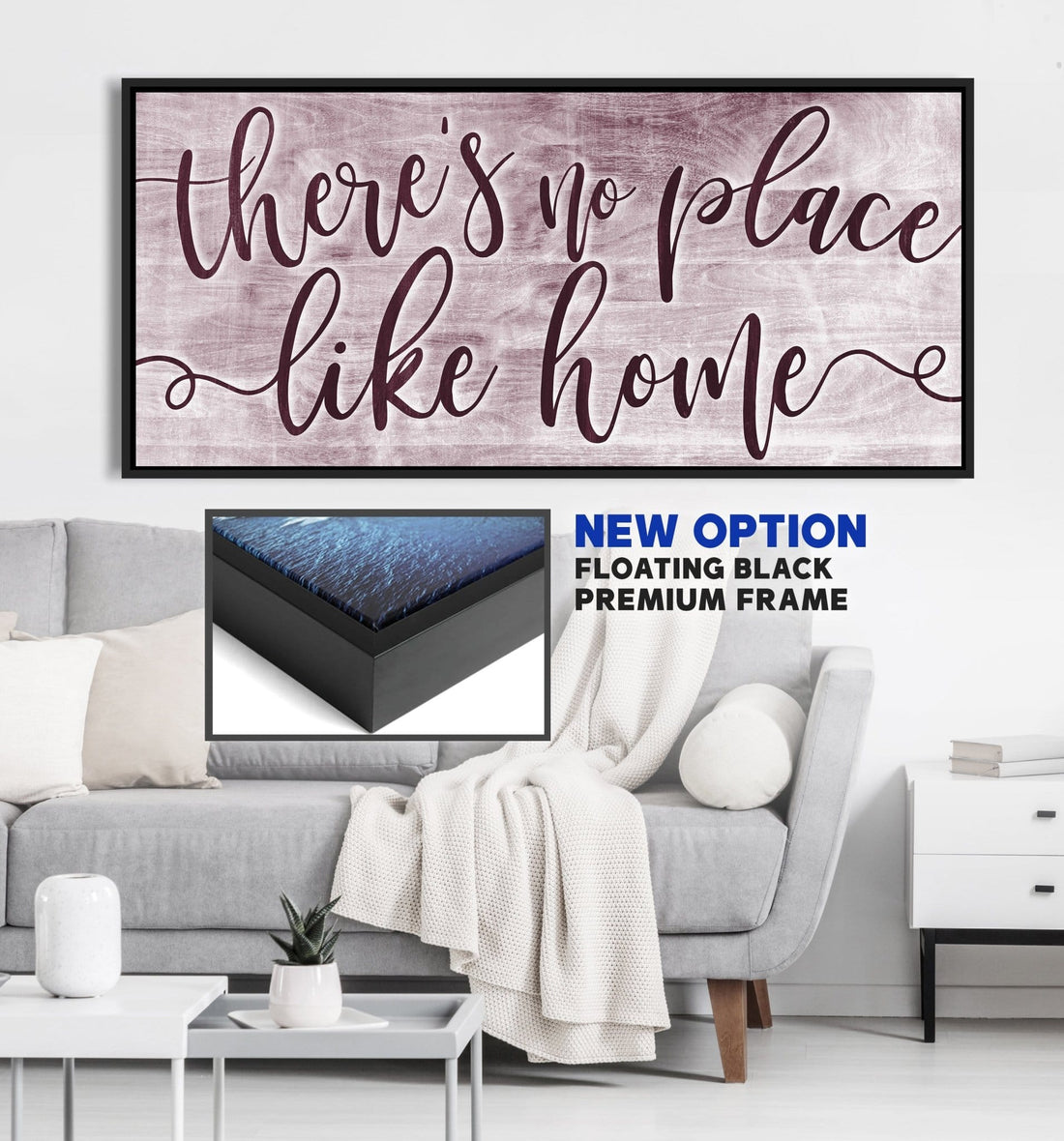 Home Wall Art: There's No Place Like Home V2 (Wood Frame Ready To Hang) - Sense for Decor