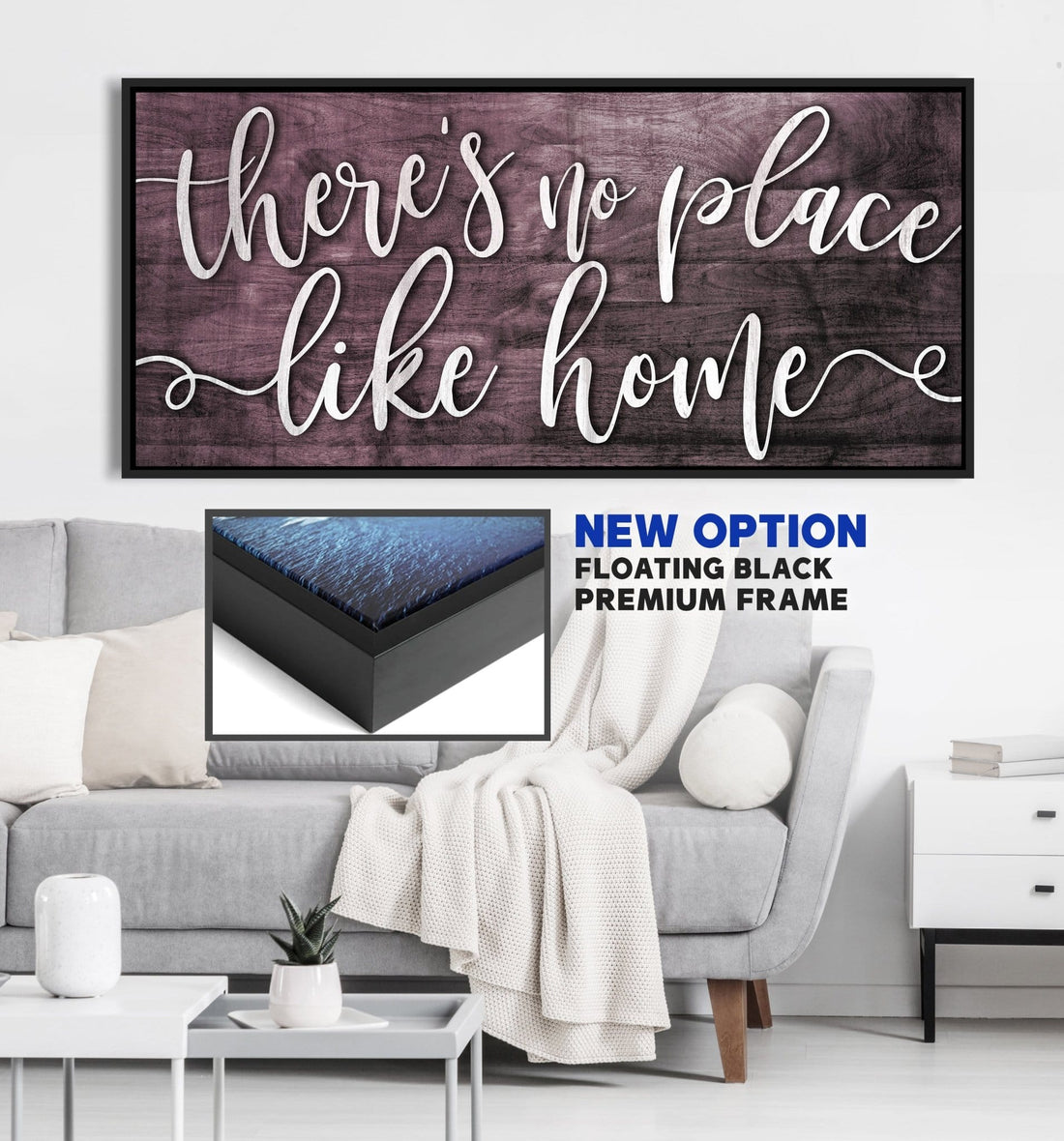 Home Wall Art: There's No Place Like Home V2 (Wood Frame Ready To Hang) - Sense for Decor