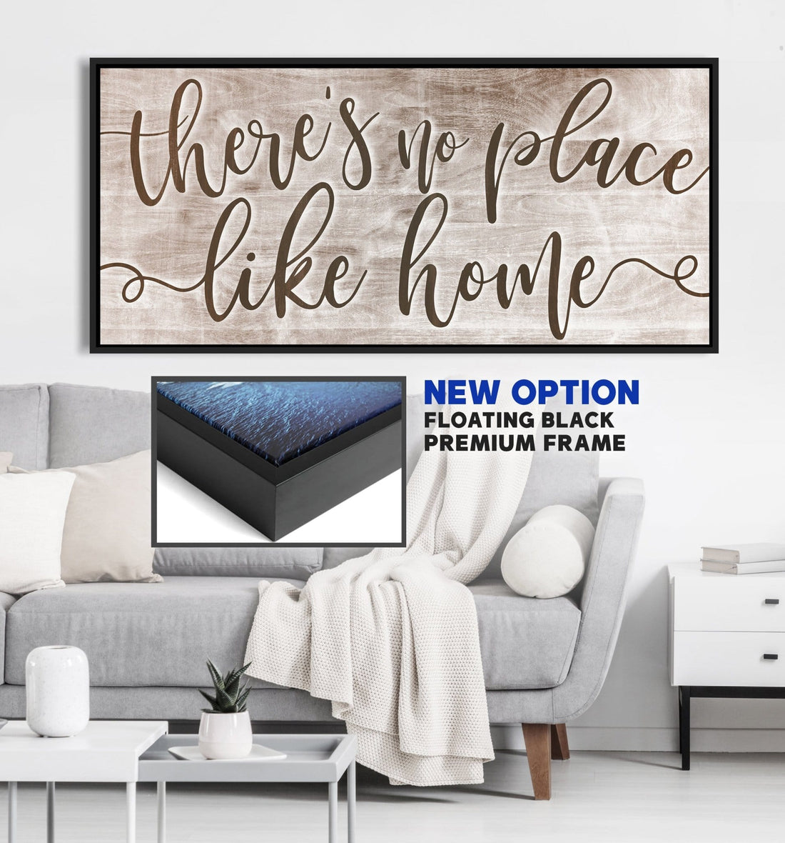 Home Wall Art: There's No Place Like Home V2 (Wood Frame Ready To Hang) - Sense for Decor