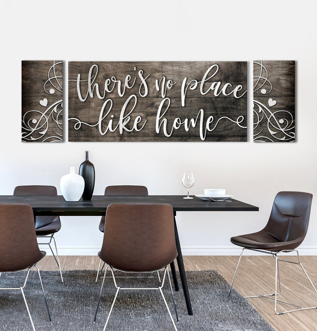 Home Wall Art: There's No Place Like Home V2 (Wood Frame Ready To Hang) - Sense for Decor