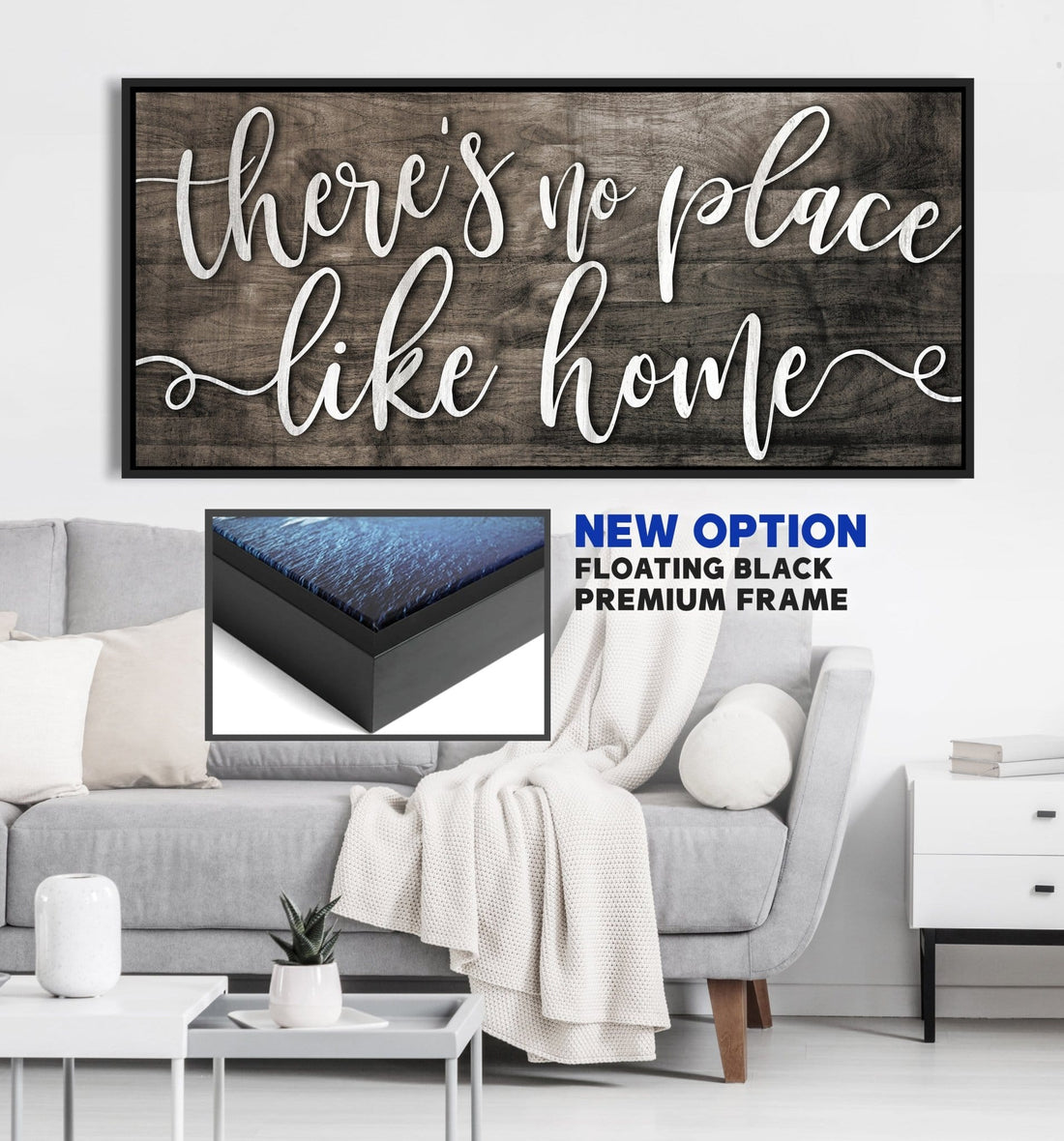 Home Wall Art: There's No Place Like Home V2 (Wood Frame Ready To Hang) - Sense for Decor