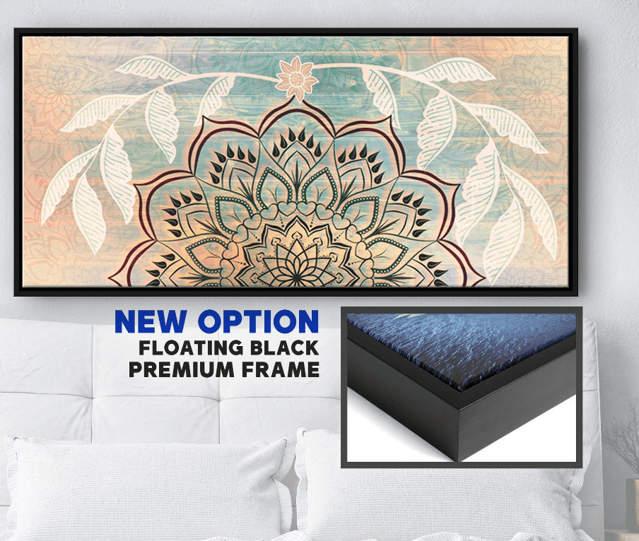 Premium Black Floating Frame Around Your Wall Art Watch Video Below! - Sense for Decor