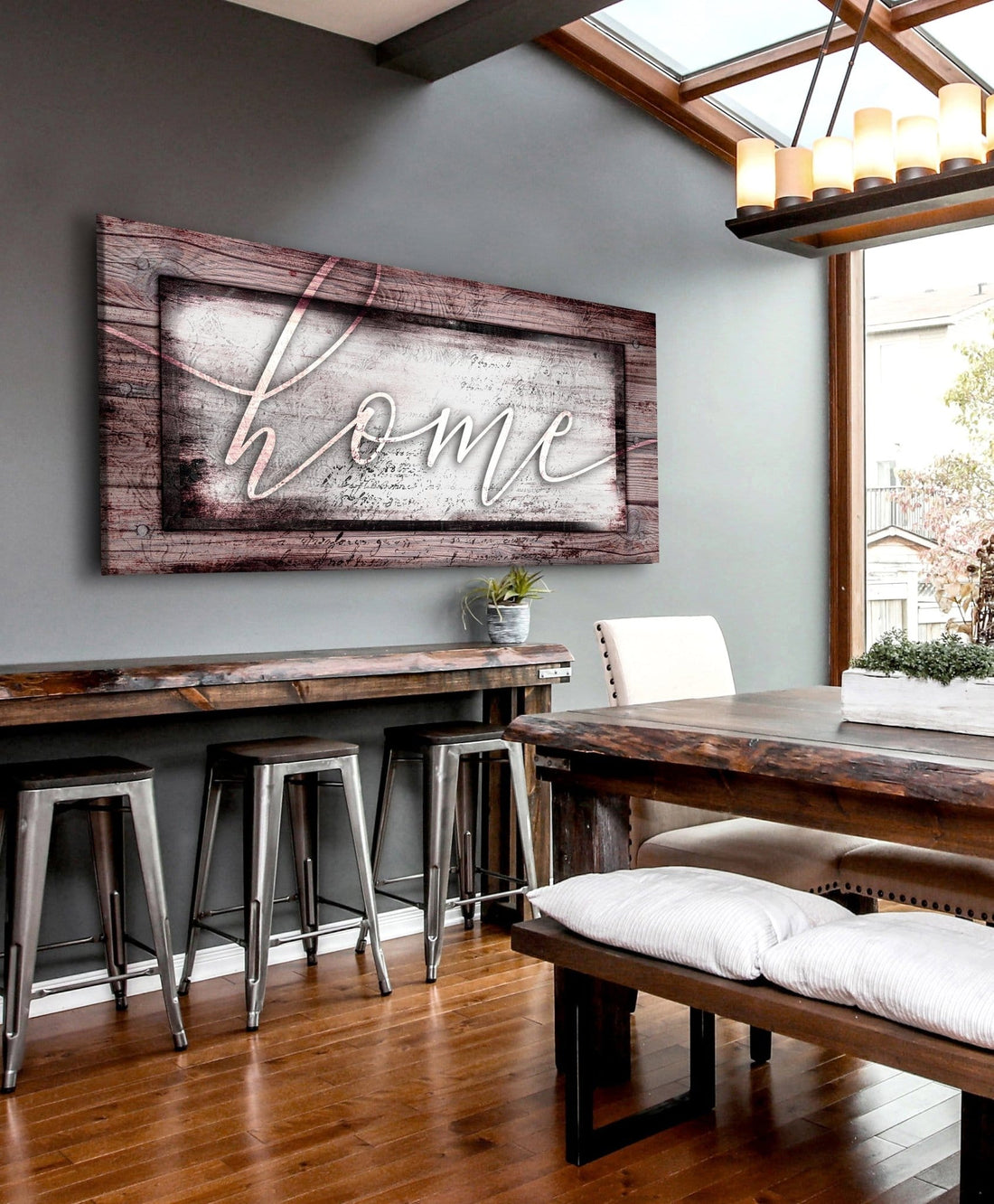 Rustic Home Canvas – Farmhouse Style Wall Decor for Living Room and Kitchen - Sense for Decor