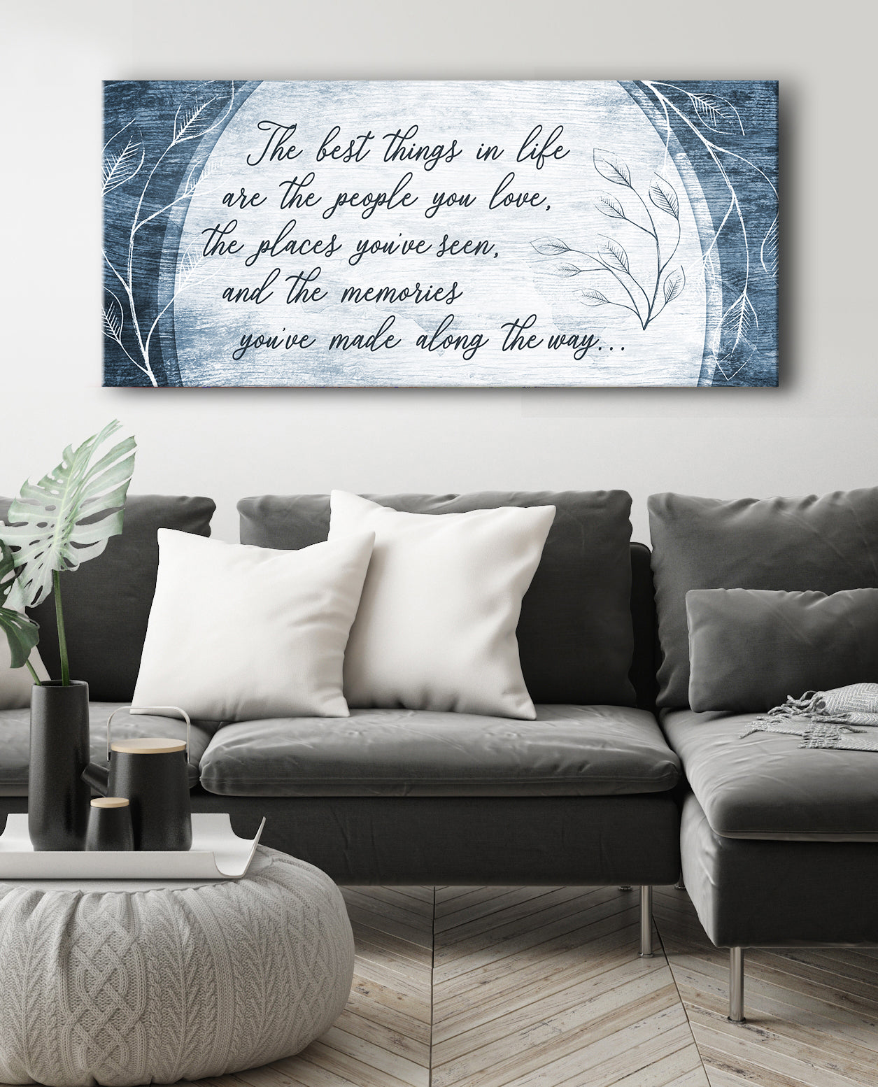 Home Wall Art: The best things in life are the people you love (Wood Frame Ready To Hang)