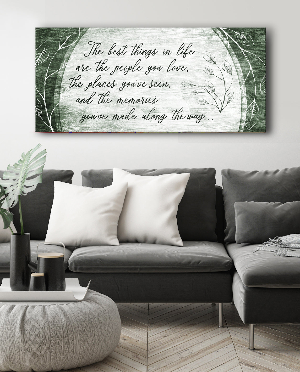 Home Wall Art: The best things in life are the people you love (Wood Frame Ready To Hang)