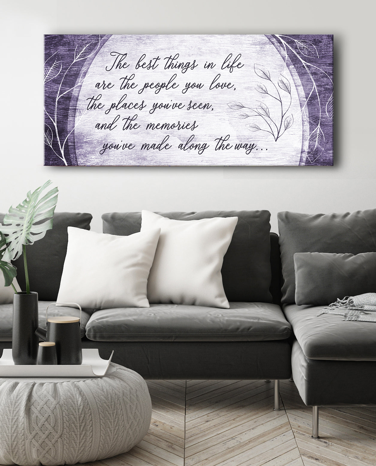 Home Wall Art: The best things in life are the people you love (Wood Frame Ready To Hang)