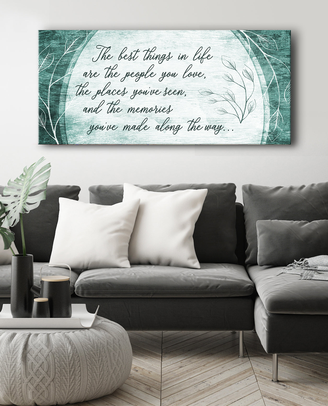 Home Wall Art: The best things in life are the people you love (Wood Frame Ready To Hang)
