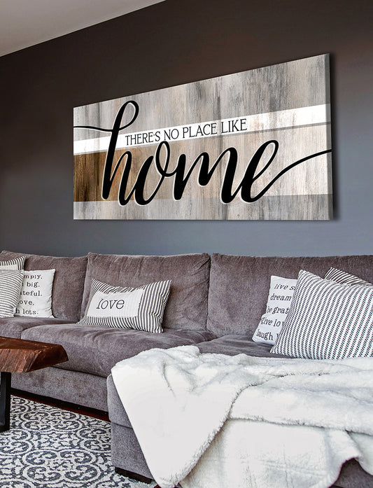 Home Wall Art: There's No Place Like Home V9 (Wood Frame Ready To Hang)