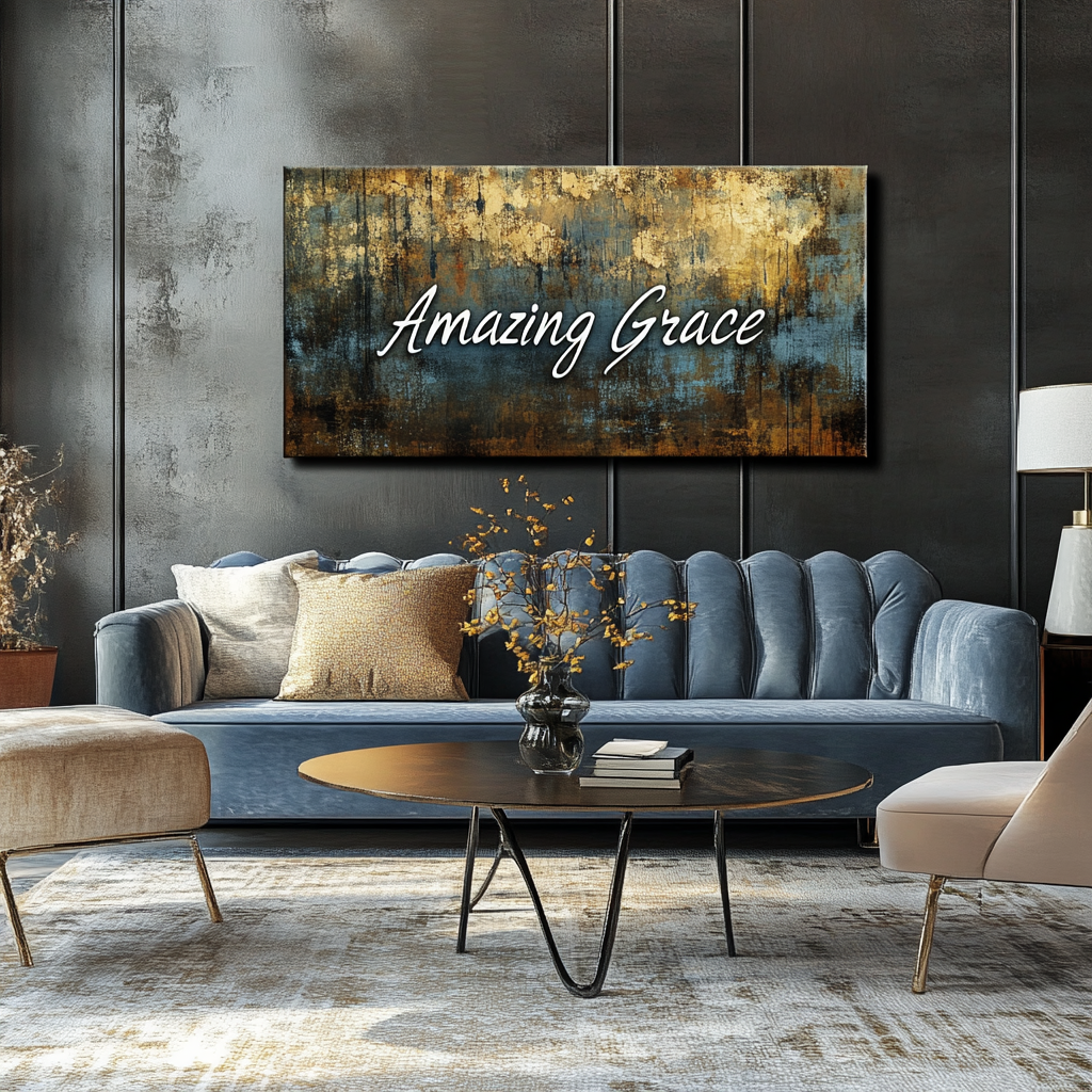 Rustic Amazing Grace word art