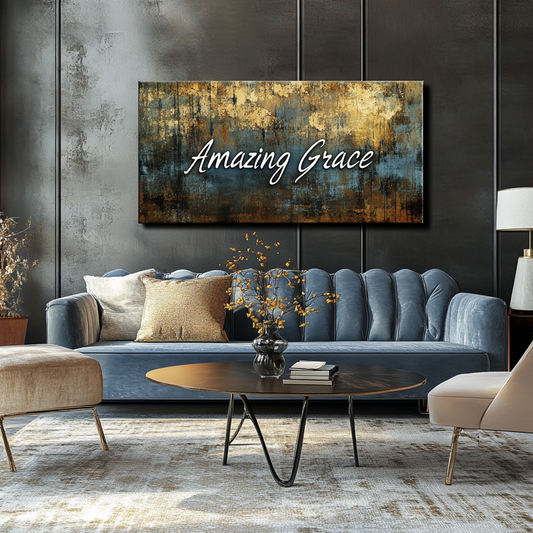 Rustic Amazing Grace word art