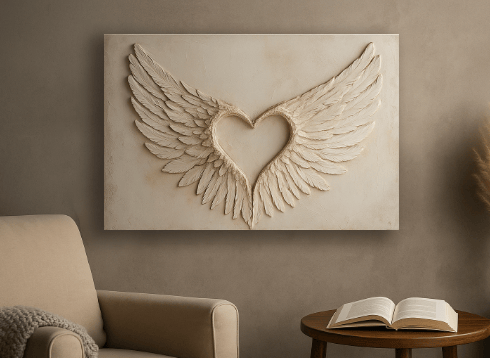 Wings Of Hearts  12W x 8H  Inches
