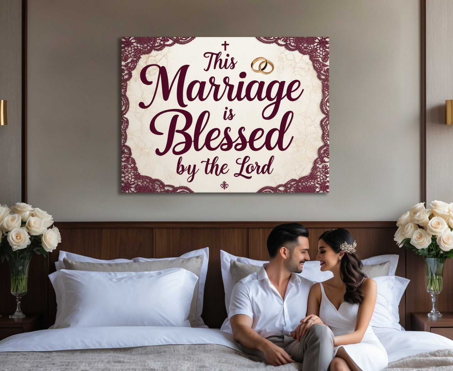 Faithful Union – Elegant Christian Marriage Blessing Wall Art