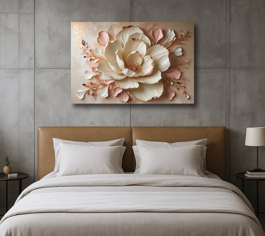 Blush Petals Elegance – Floral Canvas Wall Art