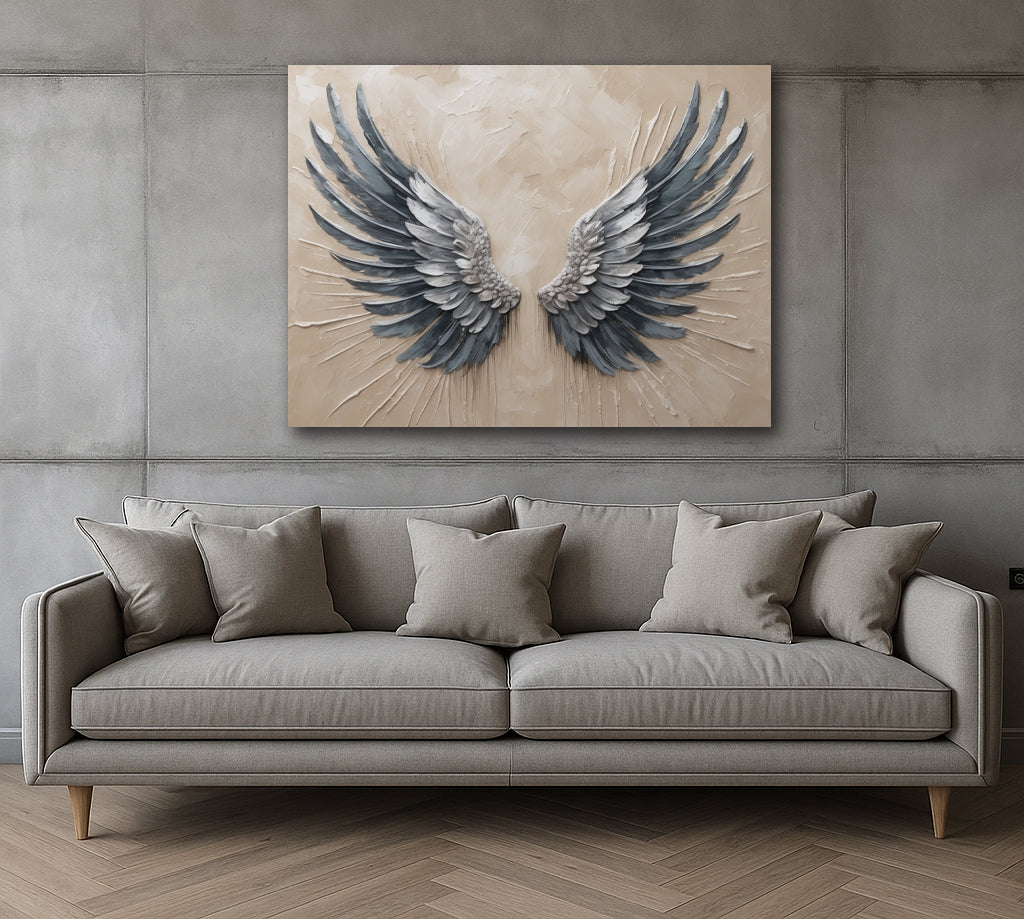 Celestial Wingspan – Angel Wing Canvas Print (Flat, Non-Textured)