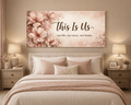 This Is Us Floral Family Canvas Wall Art | Romantic Bedroom & Living Room Decor