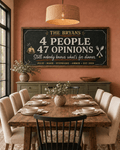 Funny Family Kitchen Sign – Personalized Chalkboard Canvas with Names and Est. Date
