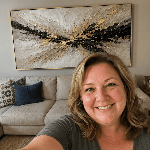Customer photo of Radiant Burst Wall Art – Hand Painted Atelier Collection